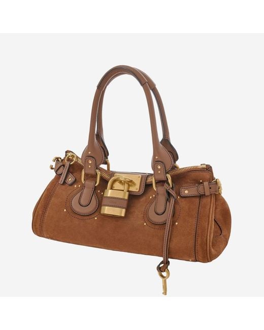 Chloé Brown Paddington Suede Bag