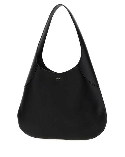 Khaite Black Leather Joan Shopping Bag