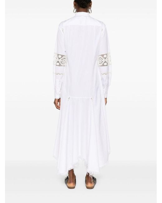 Loewe White Cotton Chemisier Dress