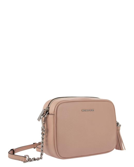 Michael Kors Ginny Leather Crossbody Bag in het Pink