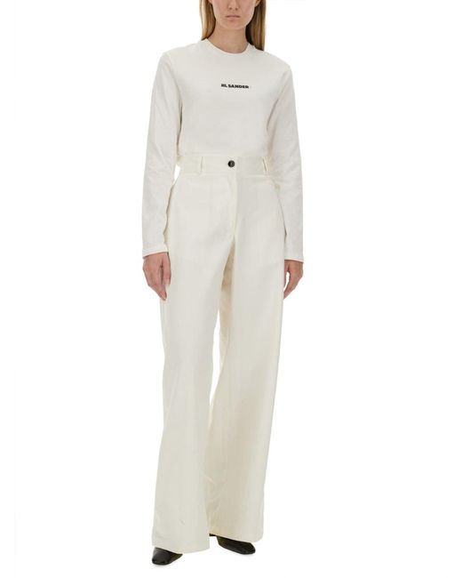 Jil Sander White Tshirt Con Logo