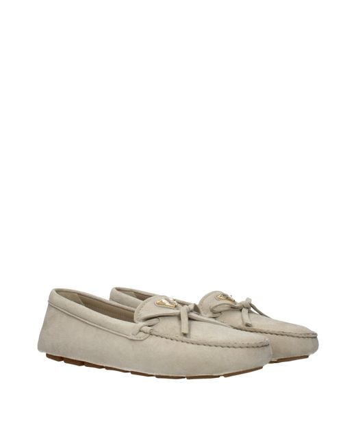 Prada Gray Suede/Pumice Loafers