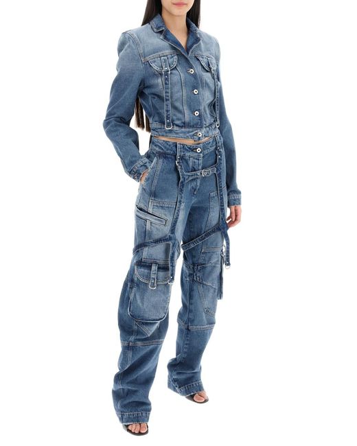 Off- Jeans Cargo Con Dettagli Harness di Off-White c/o Virgil Abloh in Blue
