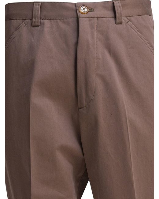 Brunello Cucinelli Twill Broek in het Brown voor heren