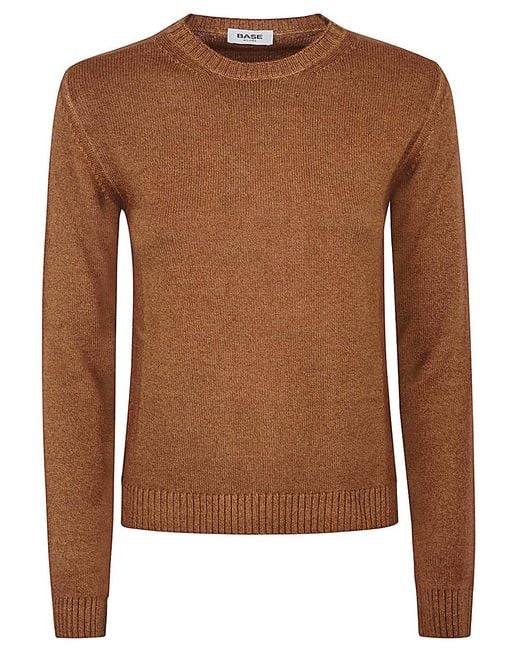 Base London Brown Wool Crewneck Jumper