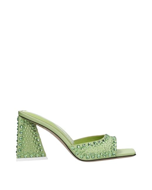 The Attico Green Die Penthouse Sandals Mini Devon Frauen Satingrün/Limette
