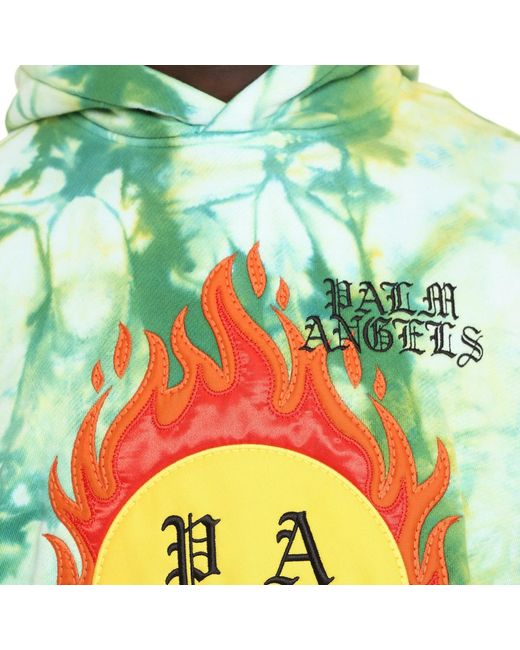 Palm Angels Hoodie Patch Sweatshirt in Green für Herren
