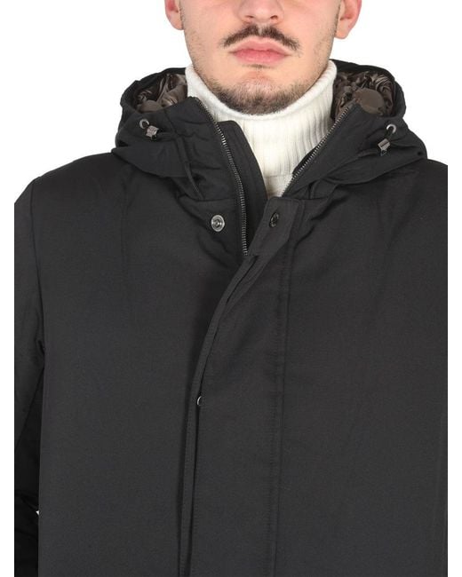 Moorer Gray High Neck Hooded Jacket