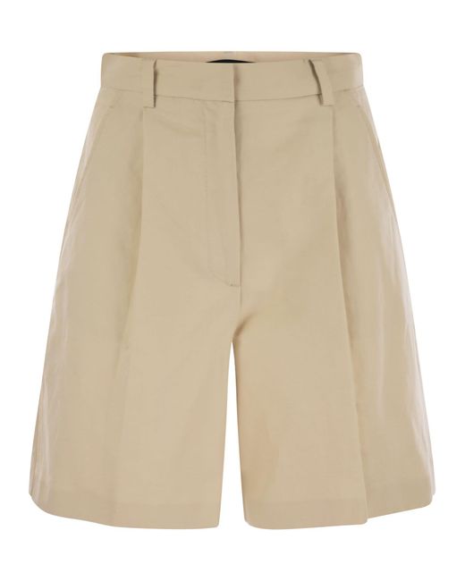 Weekend by Maxmara Natural Ecuba Cotton And Linen Bermuda Shorts