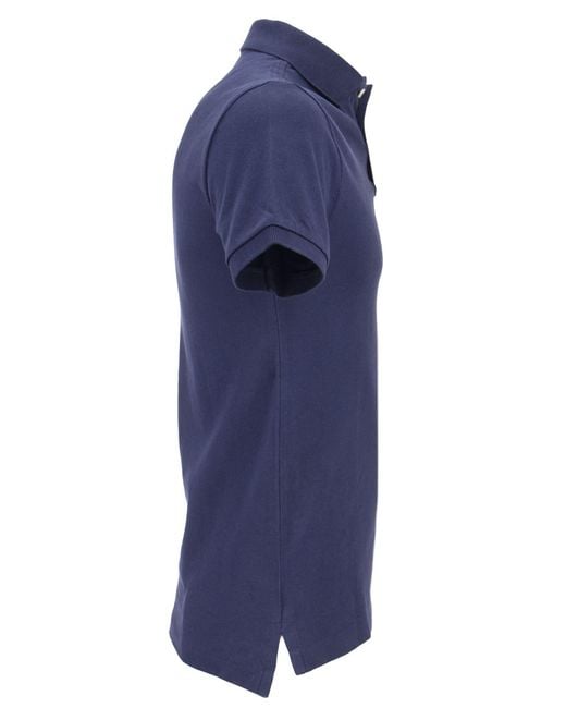 Polo Ralph Lauren Blue Slim Fit Mesh Polo Shirt for men