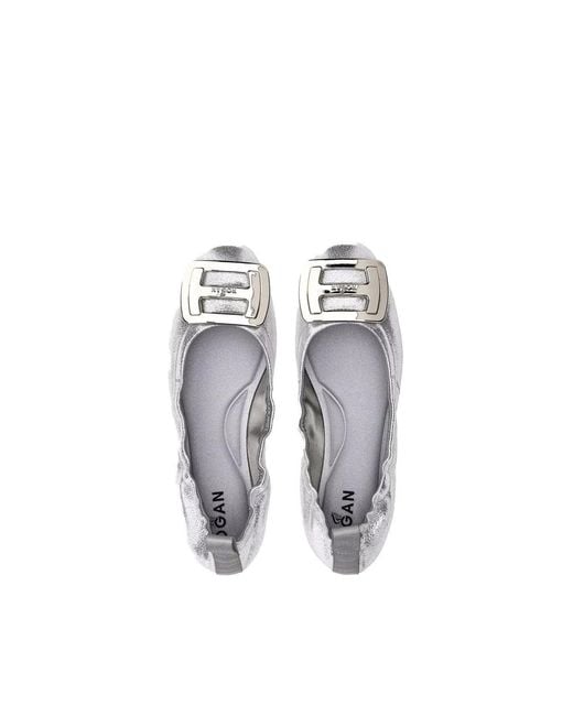 Hogan White Ballet Flats