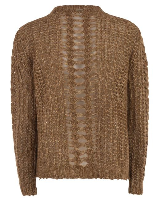 Herno Brown Crew Neck Knitted Jumper