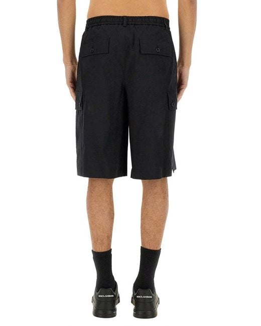 Cargo de algodón pantalones cortos Dolce & Gabbana de hombre de color Black