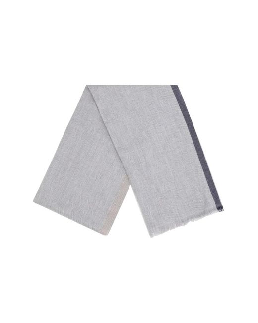 Brunello Cucinelli Gray Sciarpa Di Lana E Cashmere