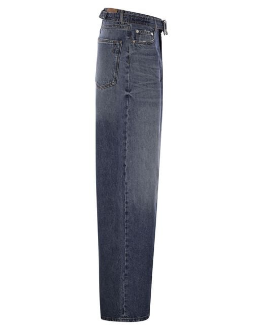 Sportmax Blue Procida Low Waisted Oversize Denim Trousers