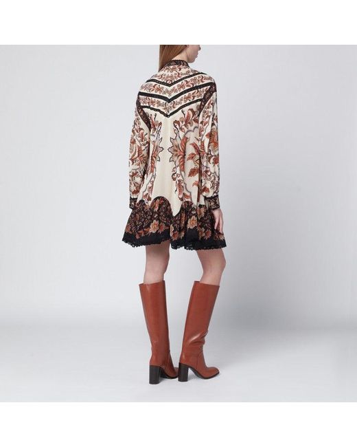 FARM Rio Sand Majestic Garden Lace Mini Dress in Red | Lyst UK