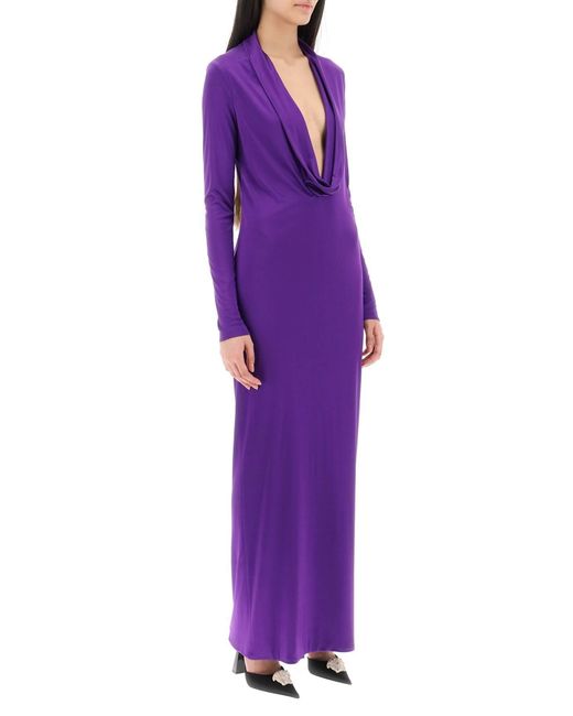 Versace Purple Robe aus Satin
