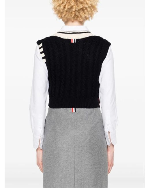 Canotta Con Dettaglio A 4 Righte Thom Browne de color Black