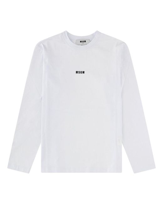 MSGM White T-Shirt Con Logo