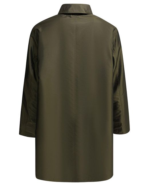 Maison Margiela Black Plaid Raincoat Jackets And Coats Green