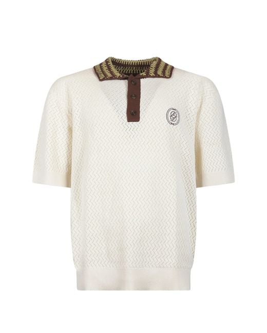 Drole de Monsieur White Polo Maille Ajouré D Miroir