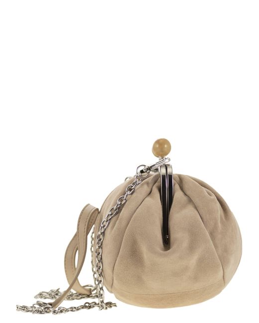 Weekend by Maxmara Valois Pasticcino Tas Klein In Suede in het Natural