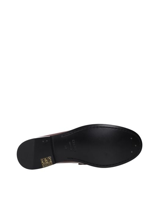 Céline Brown Triomphe Loafers/Burgundy Leather