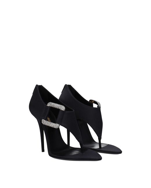 Saint Laurent Black Sandals Sean Satin