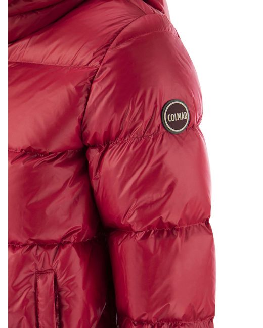 Colmar Red Down Jacket With Detachable Hood