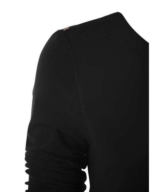 Sportmax Cartone Asymmetrische Jerseyjurk in het Black