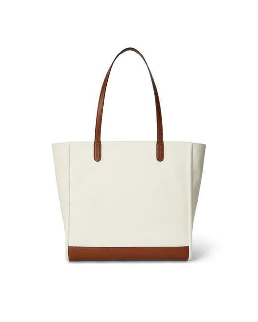 Ralph Lauren White Cmryn Lg Tt Tote Large