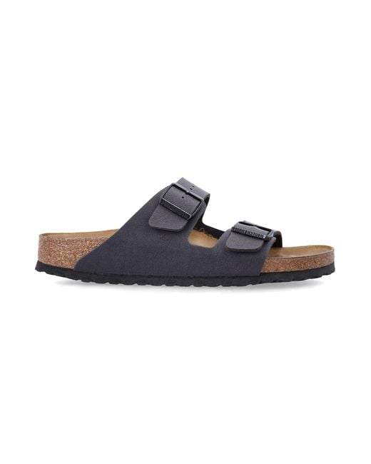Birkenstock Blue Arizona Birko-Flor Velvet Sandals
