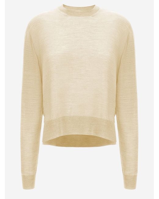 Jil Sander Natural Wool And Cashmere Blend Sweater