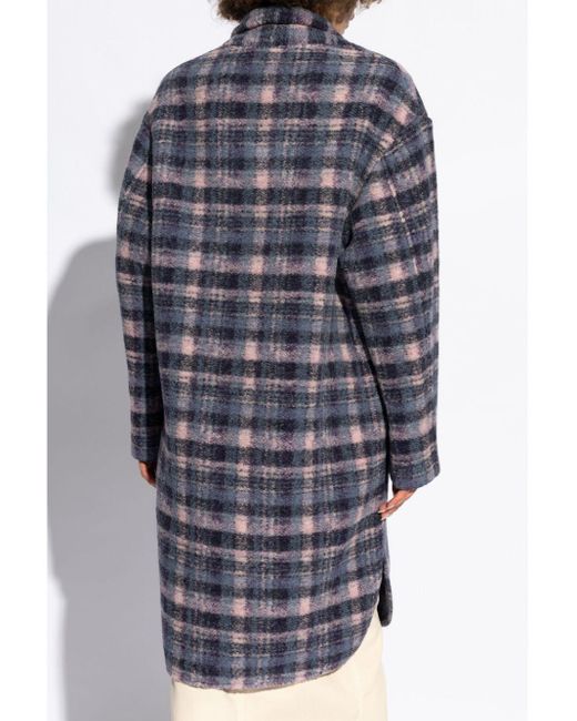 Isabel Marant Blue Gabriel Wool Blend Coat