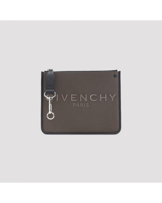 Givenchy Gray Mini Zip Pouch Handbag for men