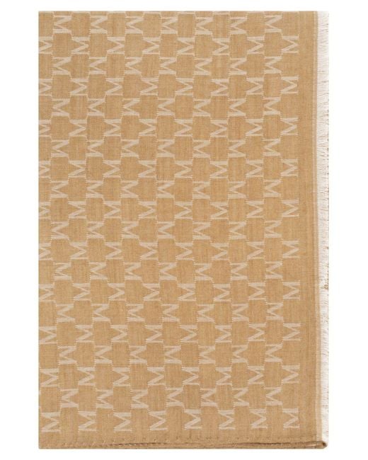Max Mara Natural Mxapaniere Jacquard Wool, Cotton And Silk Stole