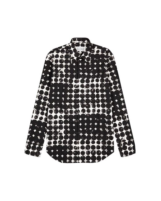 Maison Margiela Black Pixel Polka Dot Shirt for men