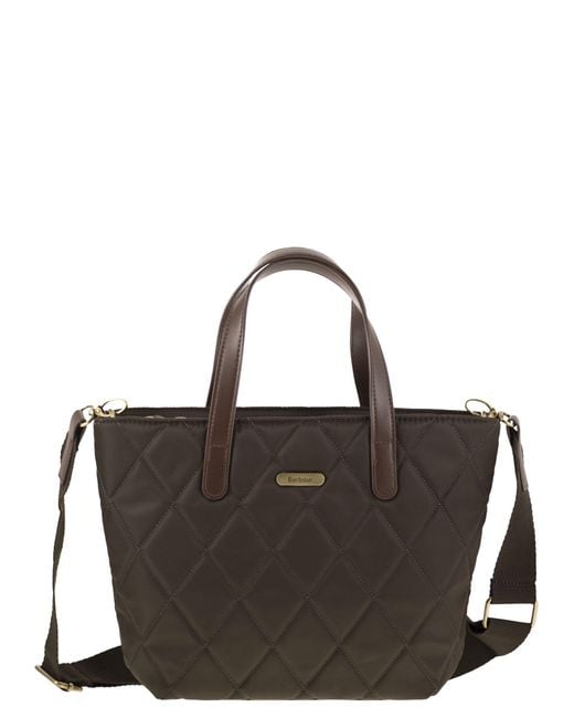 Barbour Black Mini Quilted Tote Bag