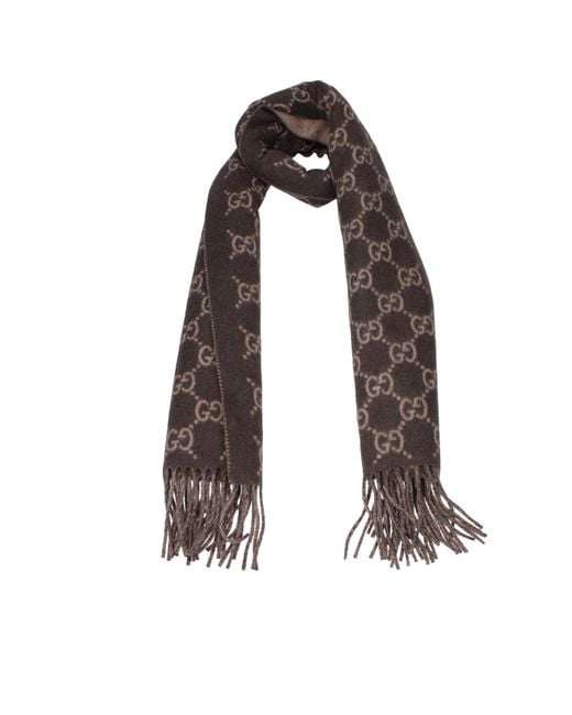 Gucci Brown Scarves Cashmere