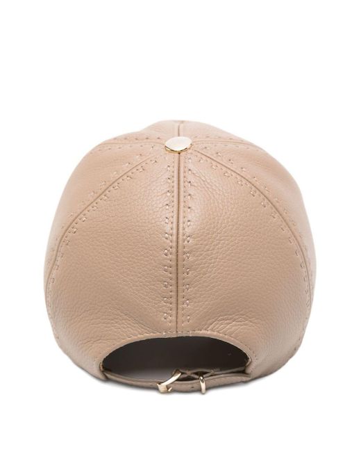 Max Mara Natural Leather Baseball Hat