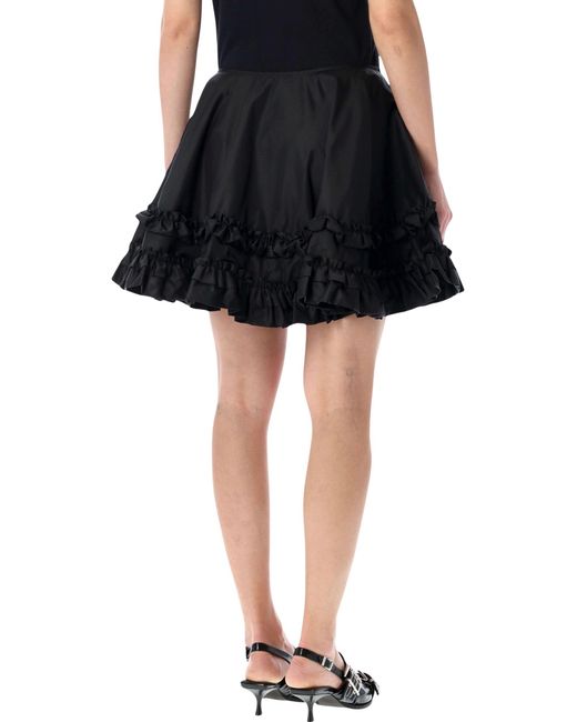 Ganni Black Duchesse Nylon Mini Skirt