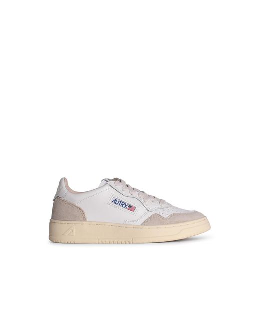 Autry White Medalist Leather Sneakers