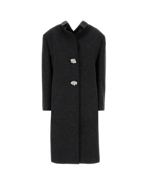 Prada Black Slate Wool Coat
