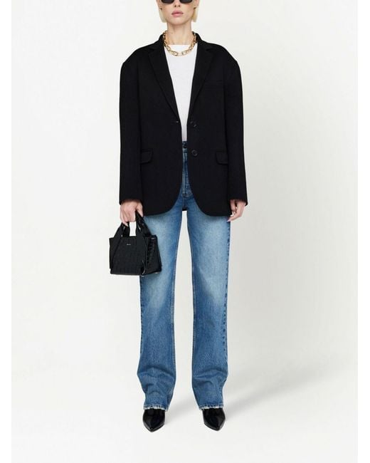 Anine Bing Black Quinn Single-Breasted Blazer