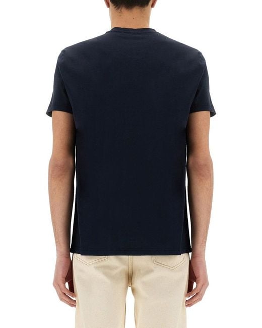 Aspesi Blue Printed T-Shirt for men
