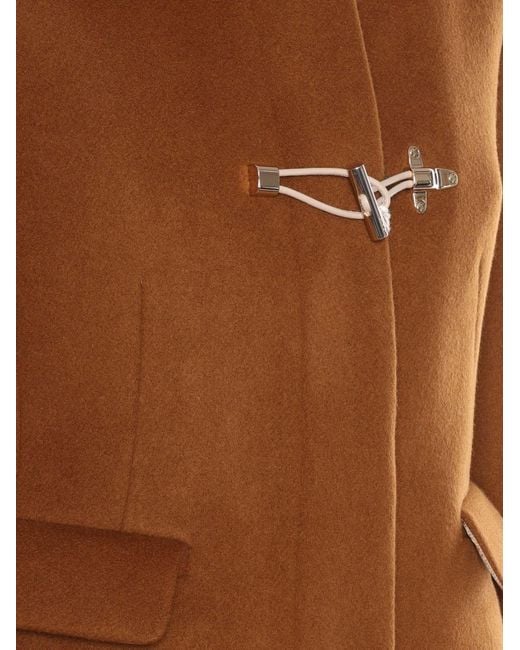 Fay Brown Toggle Coat Db Front Teddy
