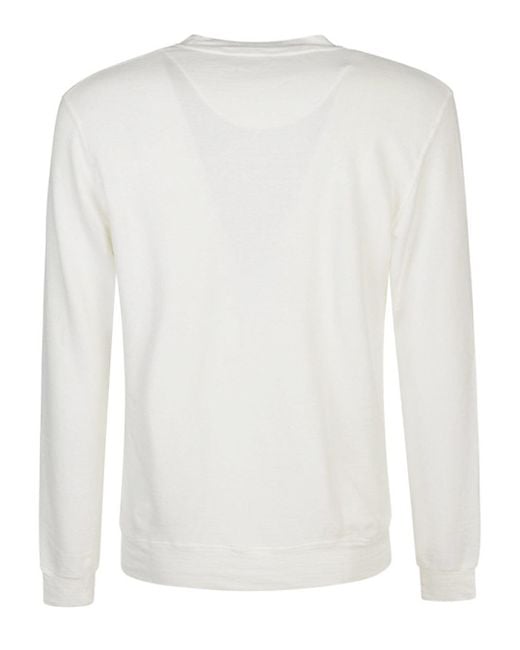Original Vintage White Cotton Blend Linen Sweatshirt for men
