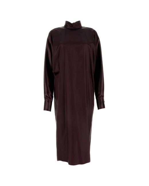 Ferragamo Purple Salvatore Burgundy Satin Dress