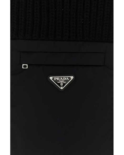 Prada Black Wool Scarf for men