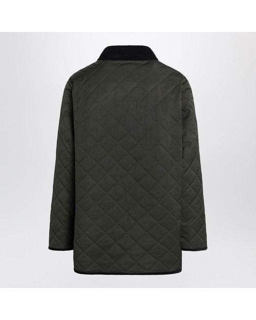 Valentino Black Quilted Jacket With V Logo Patch for men